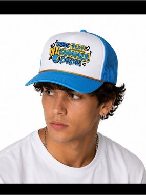 NEW Pepsi trucker hat blue white Y2K 90's throwback style Pepsi Play Summer 80's